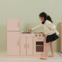 VIGA PolarB Wooden Interactive Kitchen Pink Set with Fridge and Sink