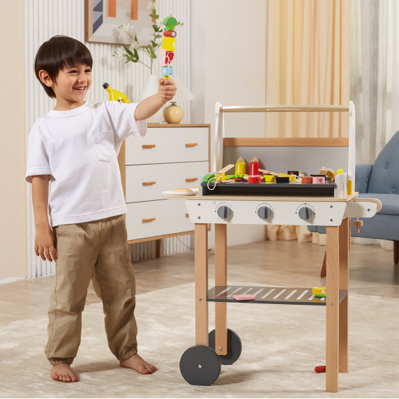 VIGA Large Wooden Grill for Children + 47 Accessories