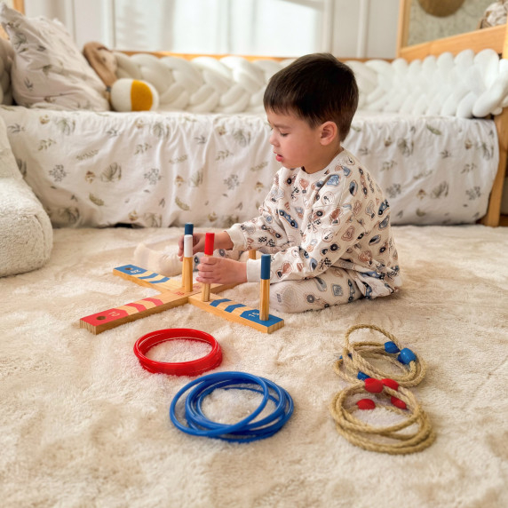 TOOKY TOY Wooden Fun Serso Arcade Ring Cross Game