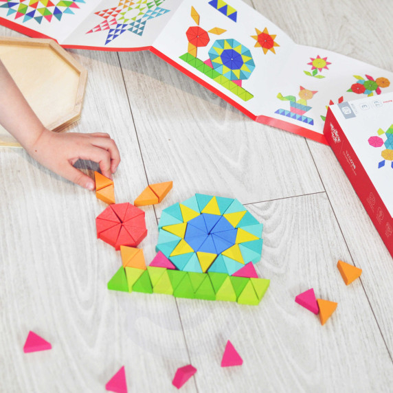 TOOKY TOY Octagonal Puzzle Wooden Mosaic Educational (73 pcs.)
