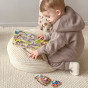 TOOKY TOY Wooden Montessori Puzzle Transport Vehicles with Matching Pins