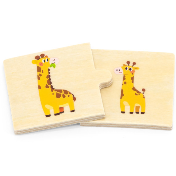 VIGA Wooden Puzzle Small and Large Animals