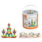 VIGA Wooden Flat Blocks in a Bucket 250 Montessori Pieces