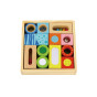 TOOKY TOY Wooden Box Sensory Blocks Multifunctional Puzzle Shapes Sound Touch 12 pcs.