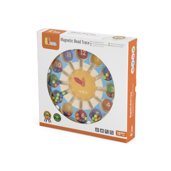 VIGA Wooden Magnetic Game Magnetic Maze Clock