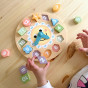 TOOKY TOY Wooden Clock Educational Toy Learning Time Shapes
