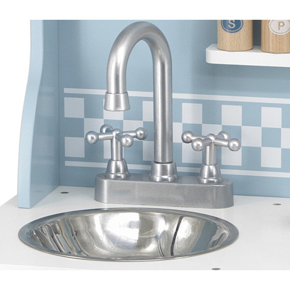 VIGA PolarB Wooden Kitchen with Accessories Silver - Blue