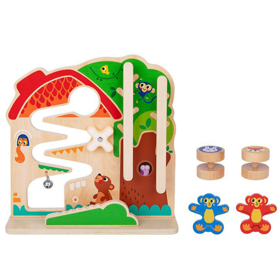 TOOKY TOY Wooden Montessori Manipulative Board Labyrinth