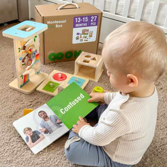 TOOKY TOY Box XXL Montessori Educational 6in1 Sensory Box 13-15 Months