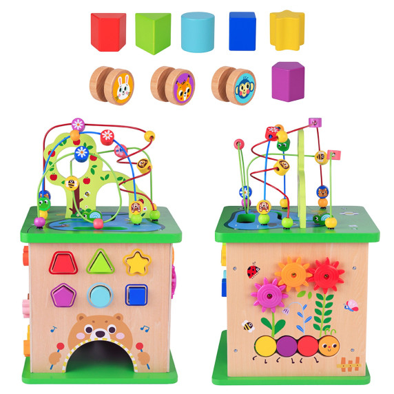 TOOKY TOY Educational Cube Sorter Maze Intertwining 5-in-1