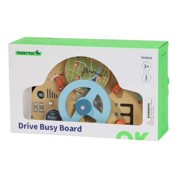 TOOKY TOY Wooden Educational Steering Wheel 3+