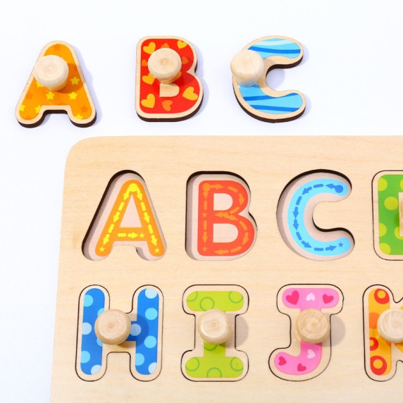 TOOKY TOY Puzzle Montessori Alphabet Puzzle with Pins