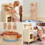 TOOKY TOY Wooden Beige Kitchen with Accessories