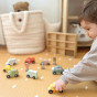 TOOKY TOY Set of Wooden Vehicles and Road Signs in a Box