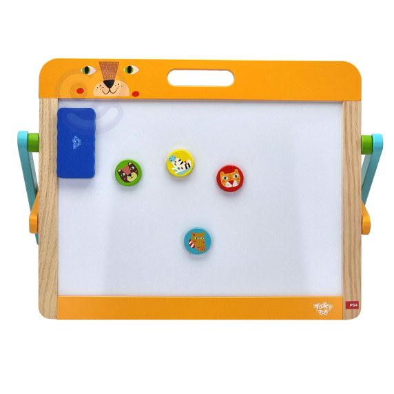 TOOKY TOY Educational 2-in-1 Magnetic Chalk Board for Children Magnets Sponge 6 pcs.