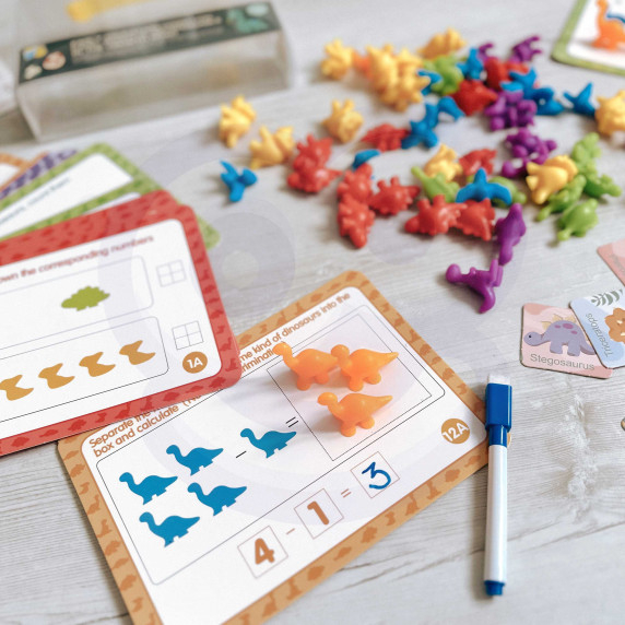 WOOPIE Montessori Educational Set Learning to Count Dinosaurs Sorter 95 pcs.