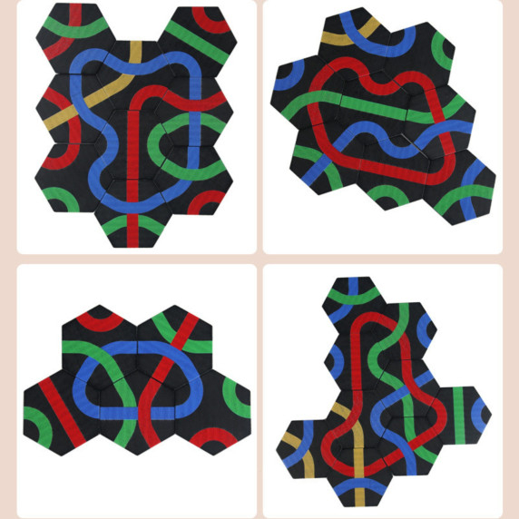 Woopie Puzzle Game Match Color Paths Hexagon Puzzle