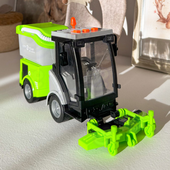 WOOPIE City Sweeper 1:16 Green Sound and Light Effects