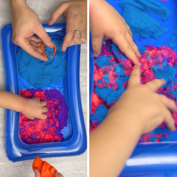 WOOPIE Kinetic Sand 0.8 kg Set in Basket with Molds + /