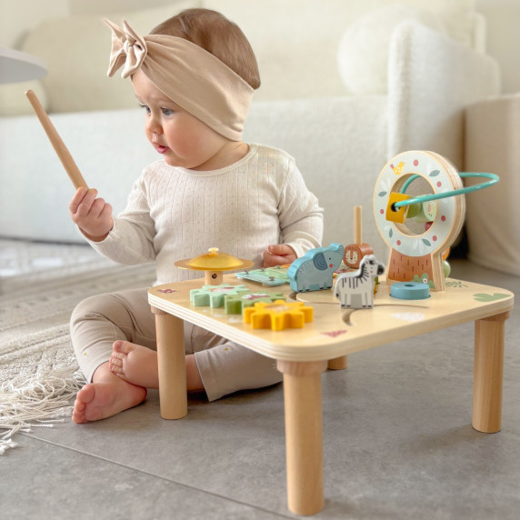 WOOPIE GREEN Wooden Educational Table Musical Sensory Maze 5 in 1