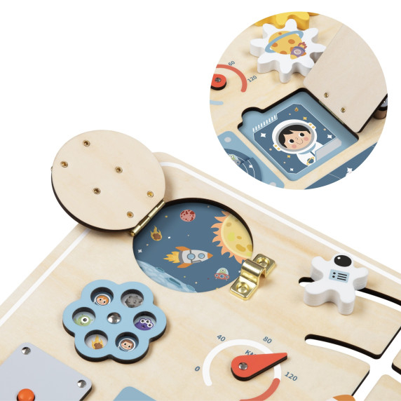TOOKY TOY puidust Montessori haridustahvel Astronaut Spaceship