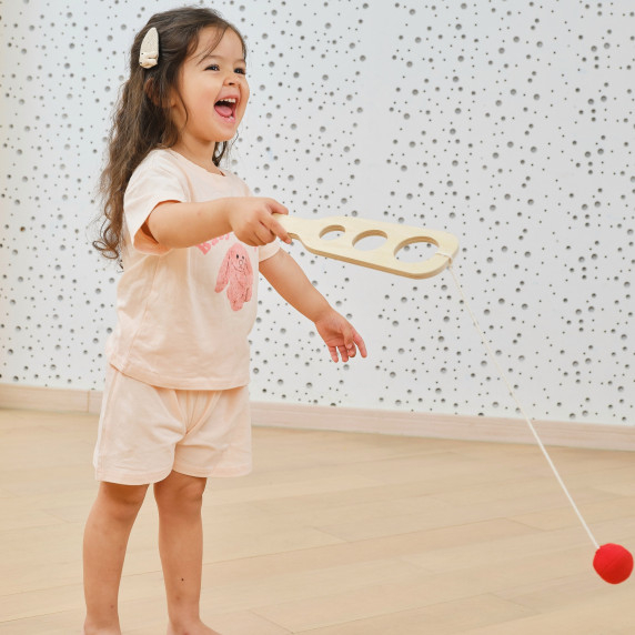 VIGA Wooden Catch the Ball Scoring Paddle Set
