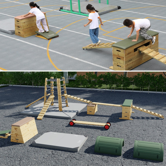 CLASSIC WORLD EDU Two-piece Foldable Protective Gymnastics Mat
