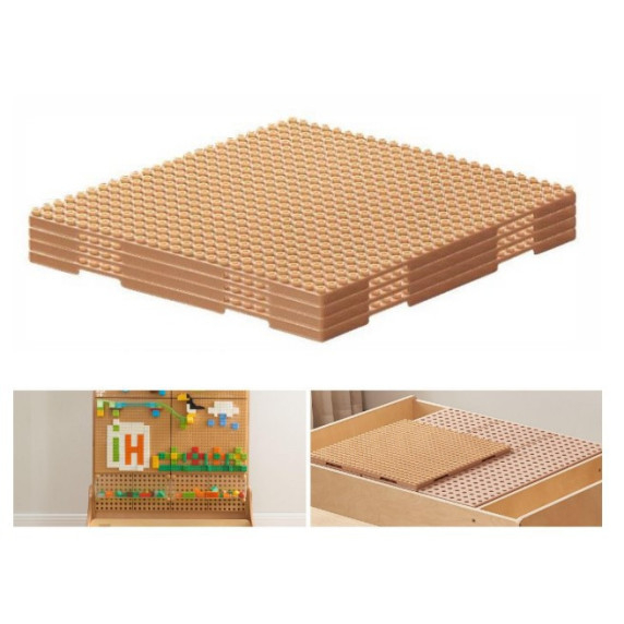 MASTERKIDZ Wooden Educational Table + STEM WALL ACCESSORIES + 563 Blocks