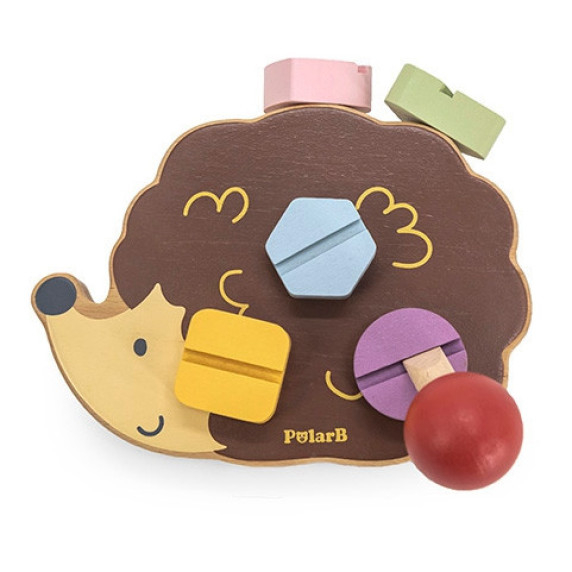 VIGA PolarB Wooden Construction Toy Hedgehog with Montessori Screws