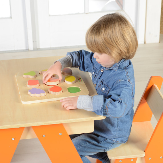 MASTERKIDZ Wooden Shape Sorter Colorful Fruits Montessori