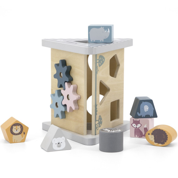 VIGA PolarB Wooden Pyramid Block Sorter Puzzle