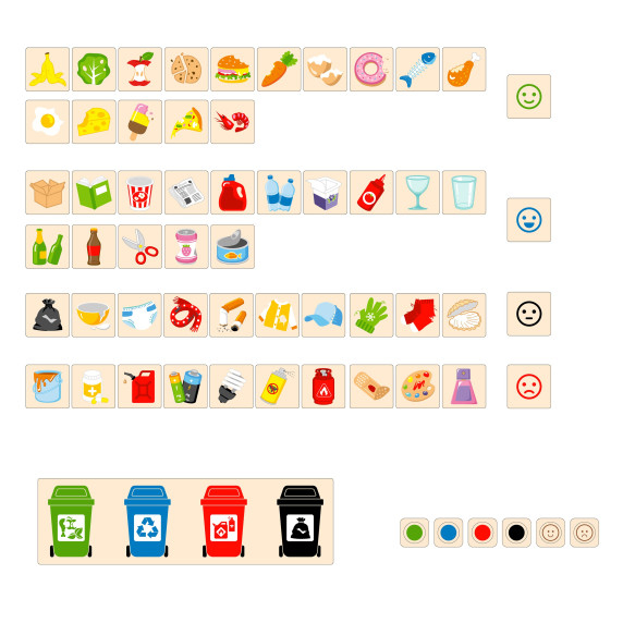 VIGA Puzzle Wooden educational game for learning how to sort waste