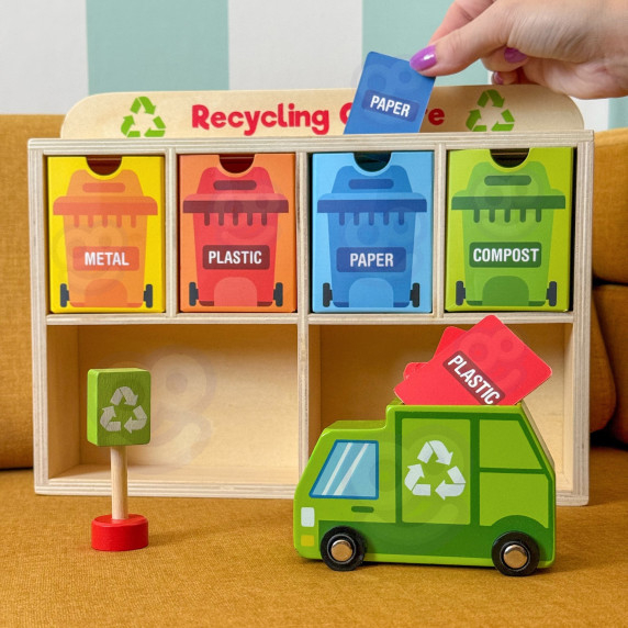 TOOKY TOY Wooden Recycling Center Educational Sorter