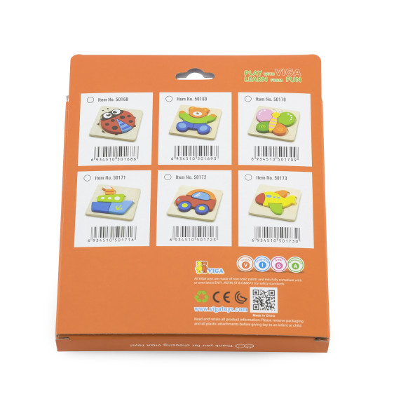 VIGA Baby's First Wooden Puzzle Car