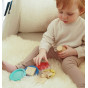 TOOKY TOY Wooden Puzzle Pyramid Shapes Teddy Bear 11 pcs.