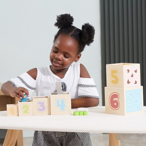VIGA Wooden Pyramid Puzzle Blocks Sorter Montessori