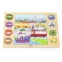 VIGA Wooden Puzzle Guess the Shadow - Means of Transport 17-piece puzzle