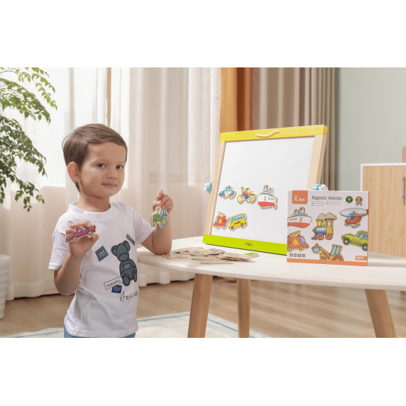 VIGA Wooden Vehicle Magnets Set