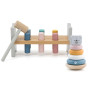 VIGA PolarB Set Wooden Pyramid + Polar Bear Hammer Punch Montessori