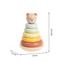 TOOKY TOY Wooden Sensory Puzzle Pyramid Teddy Bear Sensory Colorful Stacker