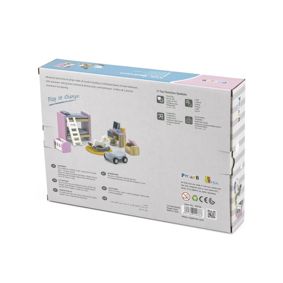 VIGA PolarB Dollhouse Furniture Set for Children's Room