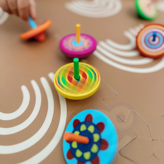 VIGA Colorful Wooden Spinning Top 1pc