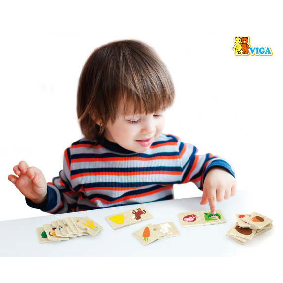 VIGA Wooden Puzzle Feed the Animal What Animals Eat Puzzle