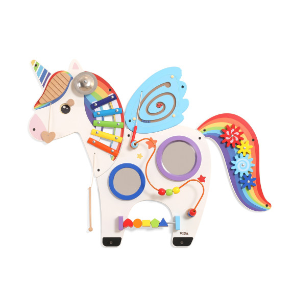 VIGA Wooden Manipulative Sensory Board Unicorn FSC Montessori Certificate