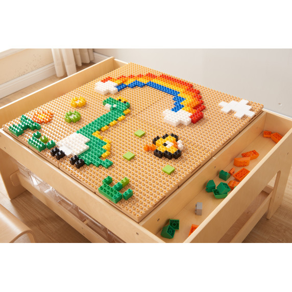 MASTERKIDZ Wooden Educational Table + STEM WALL ACCESSORIES + 359 pcs.