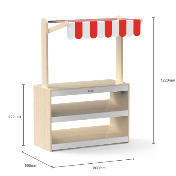 VIGA Wooden Stall Set Shop Supermarket XXL