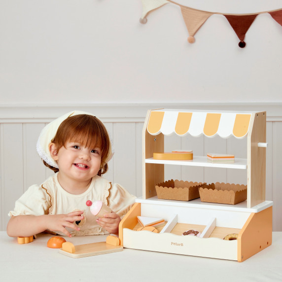 VIGA Wooden Mini Bakery Shop Baked Goods Stand 16 pcs.