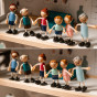 TOOKY TOY Large Wooden Dollhouse + FSC Figures