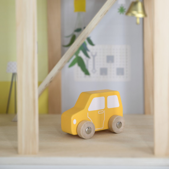 VIGA Wooden Dollhouse Set with Dolls and Accessories