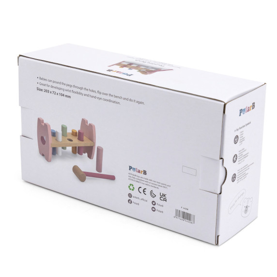 Viga PolarB Wooden Punching Toy with Hammer Fox Montessori